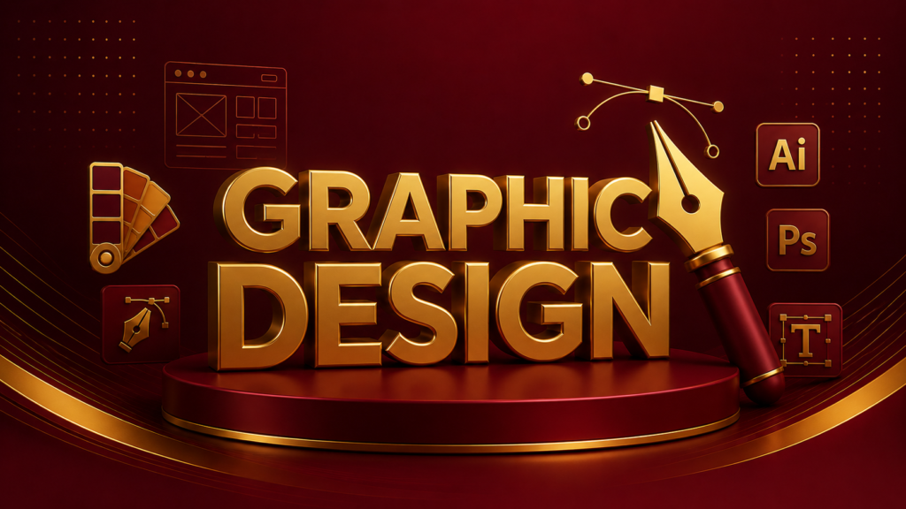 Graphic design services by the best branding agency in Varanasi featuring creative branding, logo design, visual identity and marketing design solutions.